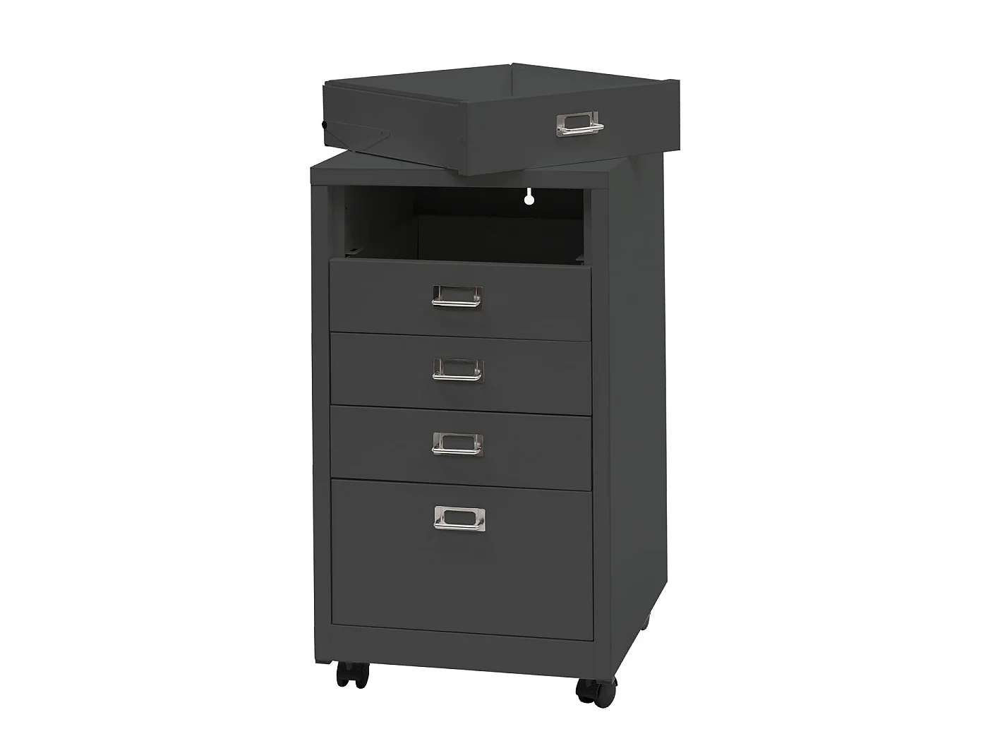 Caisson à roulettes MCW-L49,  gris foncé