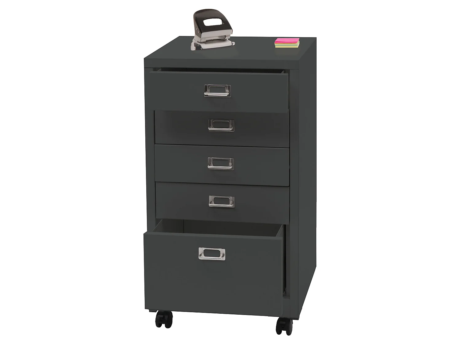 Caisson à roulettes MCW-L49,  gris foncé