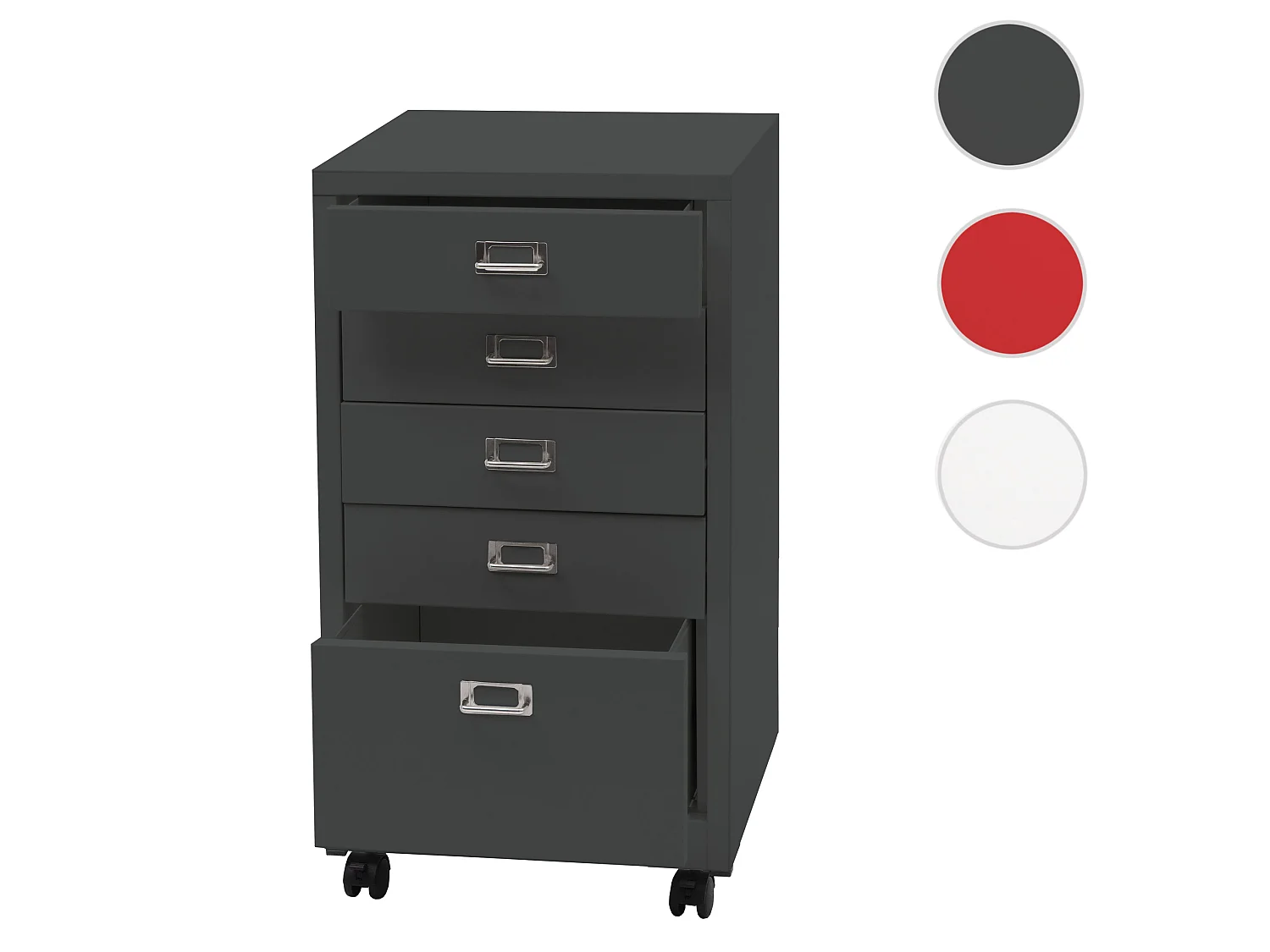 Caisson à roulettes MCW-L49,  gris foncé