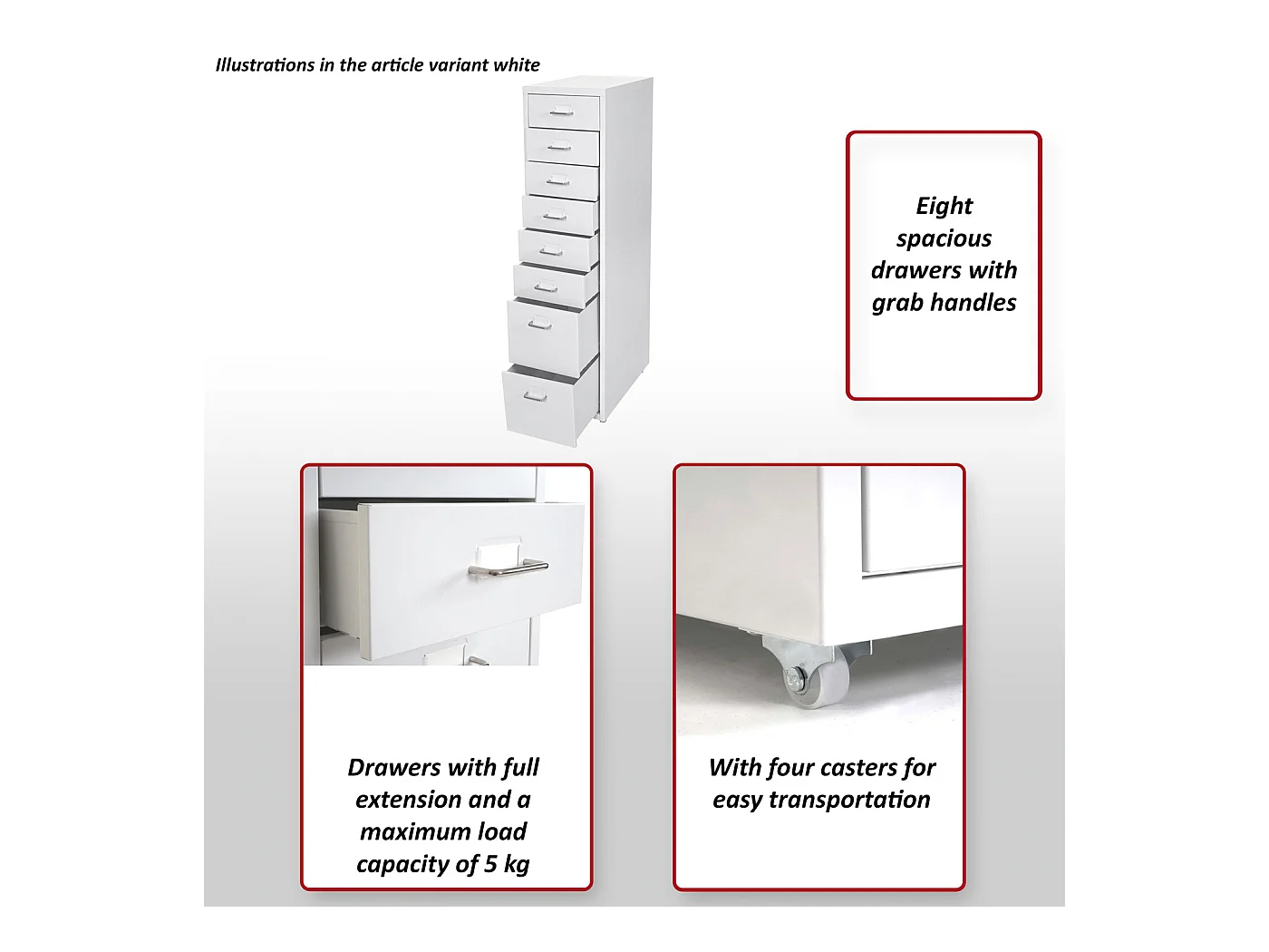 Kontener na kółkach Preston T851,  biała