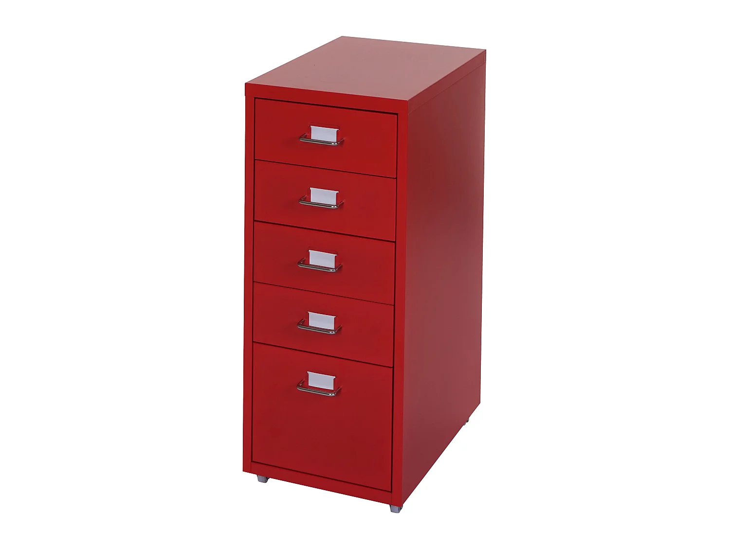 Cassettiera classificatore ufficio mobile Boston T851 con ruote 5 cassetti 69x28x41cm rosso