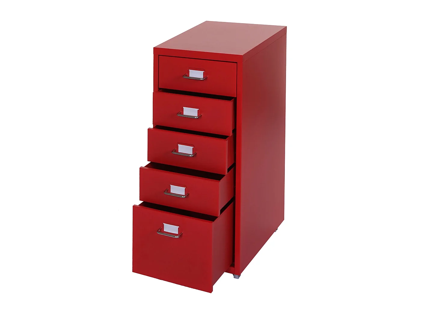 Cassettiera classificatore ufficio mobile Boston T851 con ruote 5 cassetti 69x28x41cm rosso