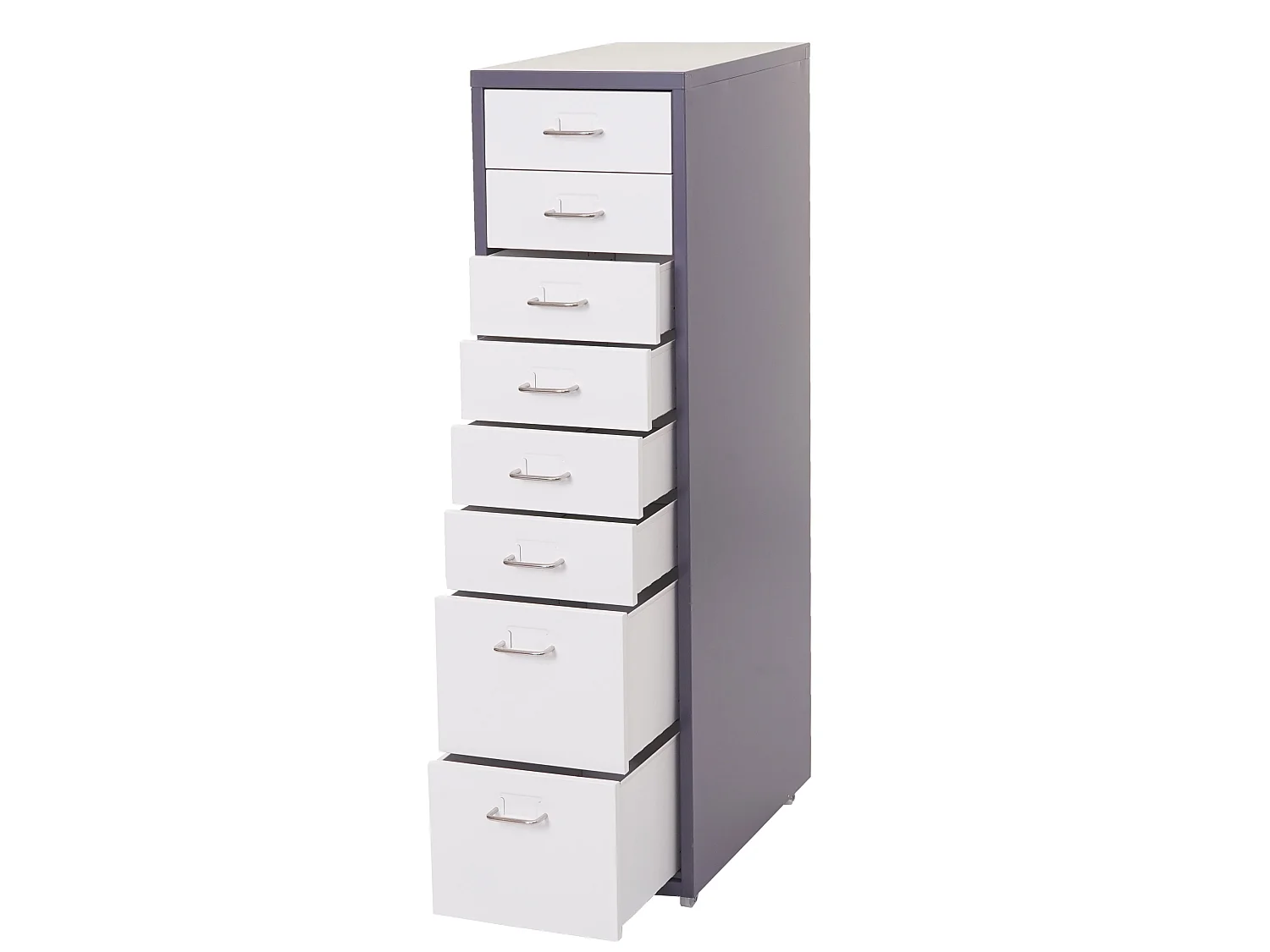 Caisson roulant Preston T851,  gris foncé blanc