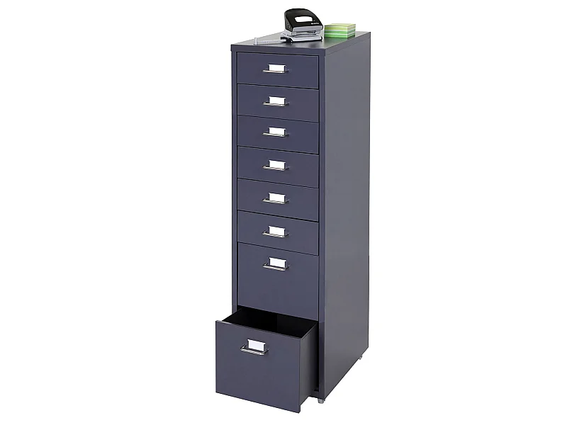 Cassettiera classificatore ufficio mobile Boston T851 con ruote 8 cassetti 110x28x41cm antracite