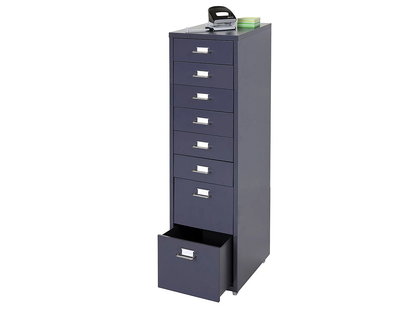 Cassettiera classificatore ufficio mobile Boston T851 con ruote 8 cassetti 110x28x41cm antracite