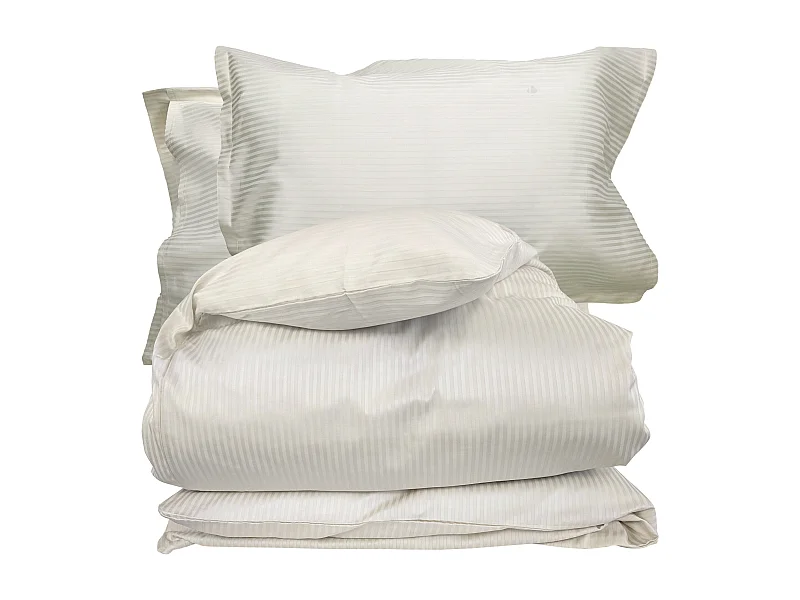 Parure 140x200 cm 50x70 cm satin GRAND HÔTEL 2 pièces marron Sable