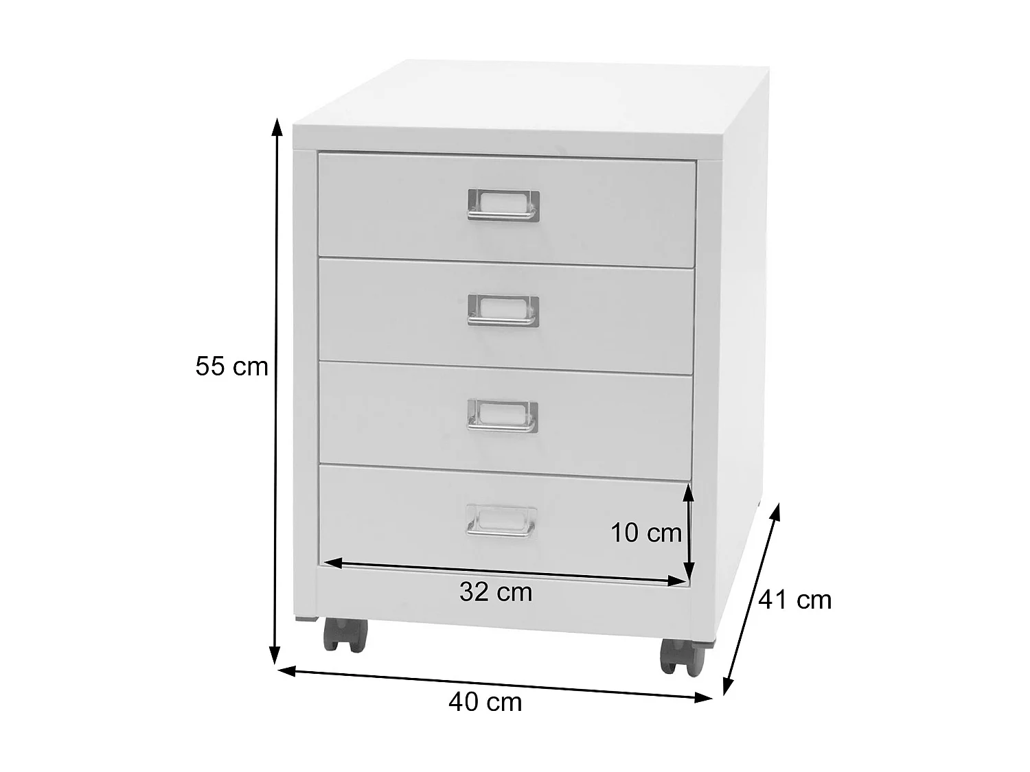 Caisson à roulettes MCW-L49,  rouge