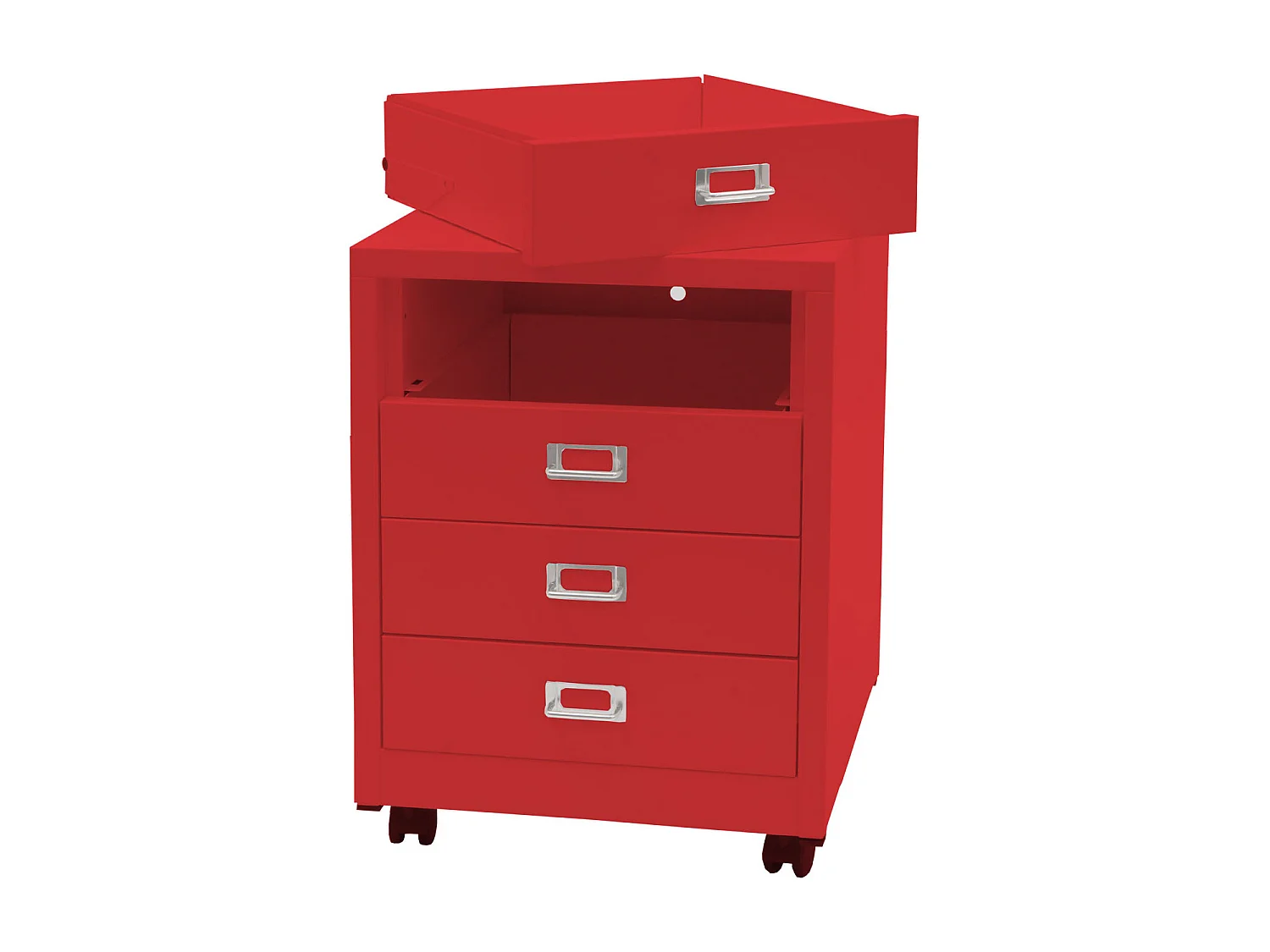 Caisson à roulettes MCW-L49,  rouge