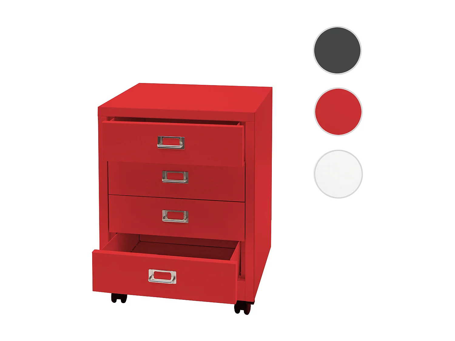 Caisson à roulettes MCW-L49,  rouge