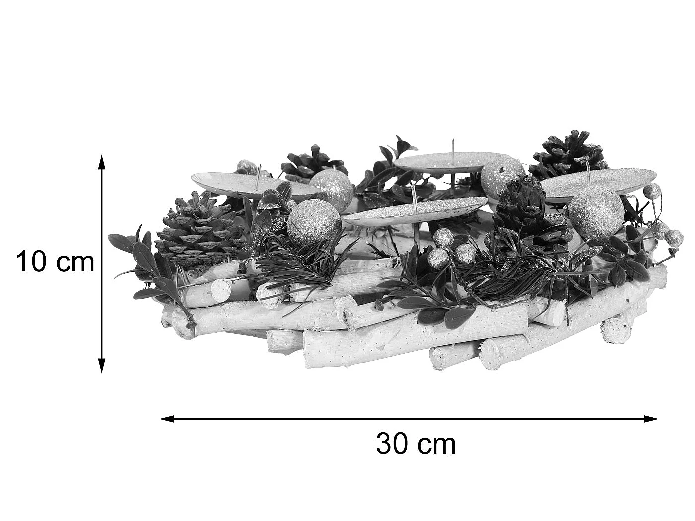 Couronne de l'Avent MCW-M12 avec bougies,  sans bougies
