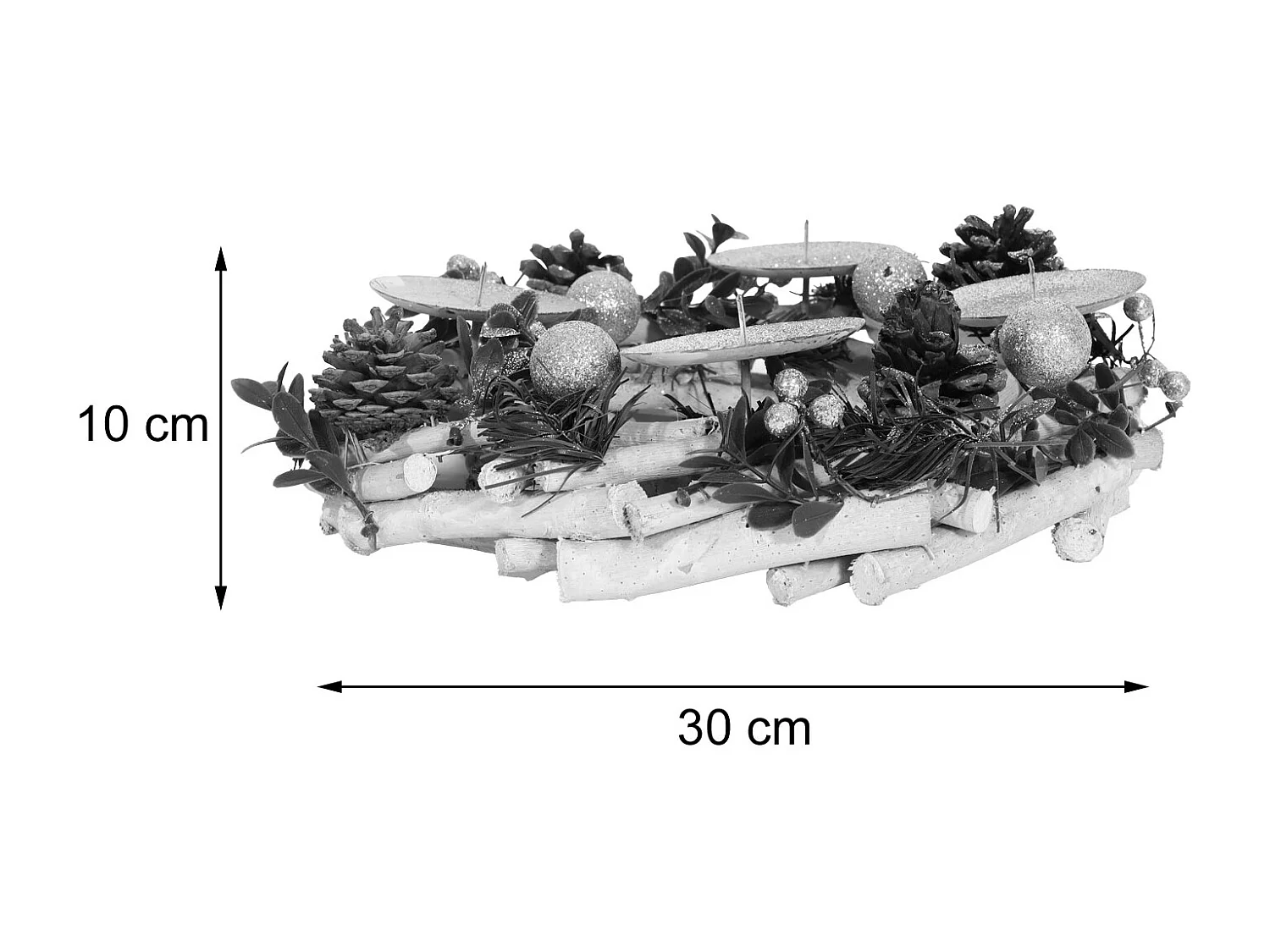 Couronne de l'Avent MCW-M12 avec bougies,  sans bougies