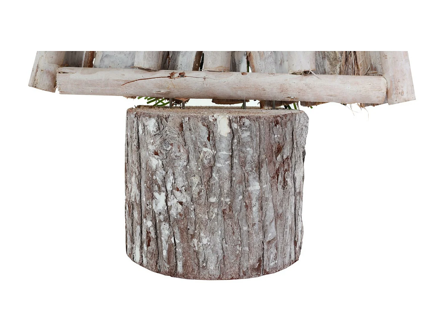 Albero di natale decorativo MCW-M16 con addobi natalizi legno 57x23x10cm