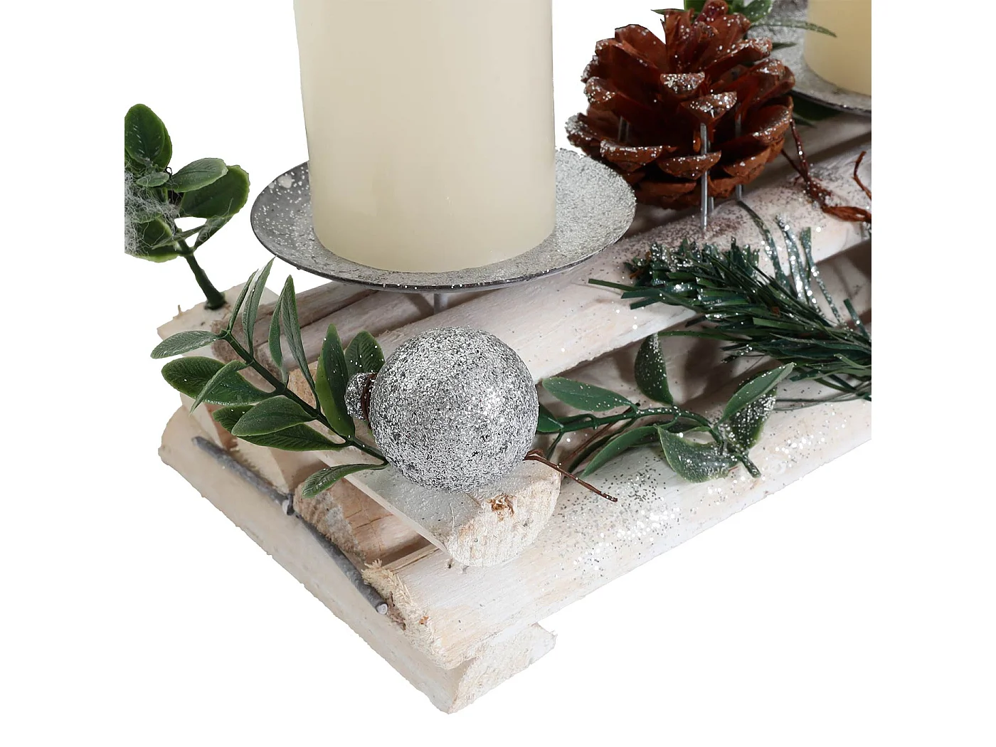 Composition florale de l'Avent MCW-M12 avec bougies,  avec bougies