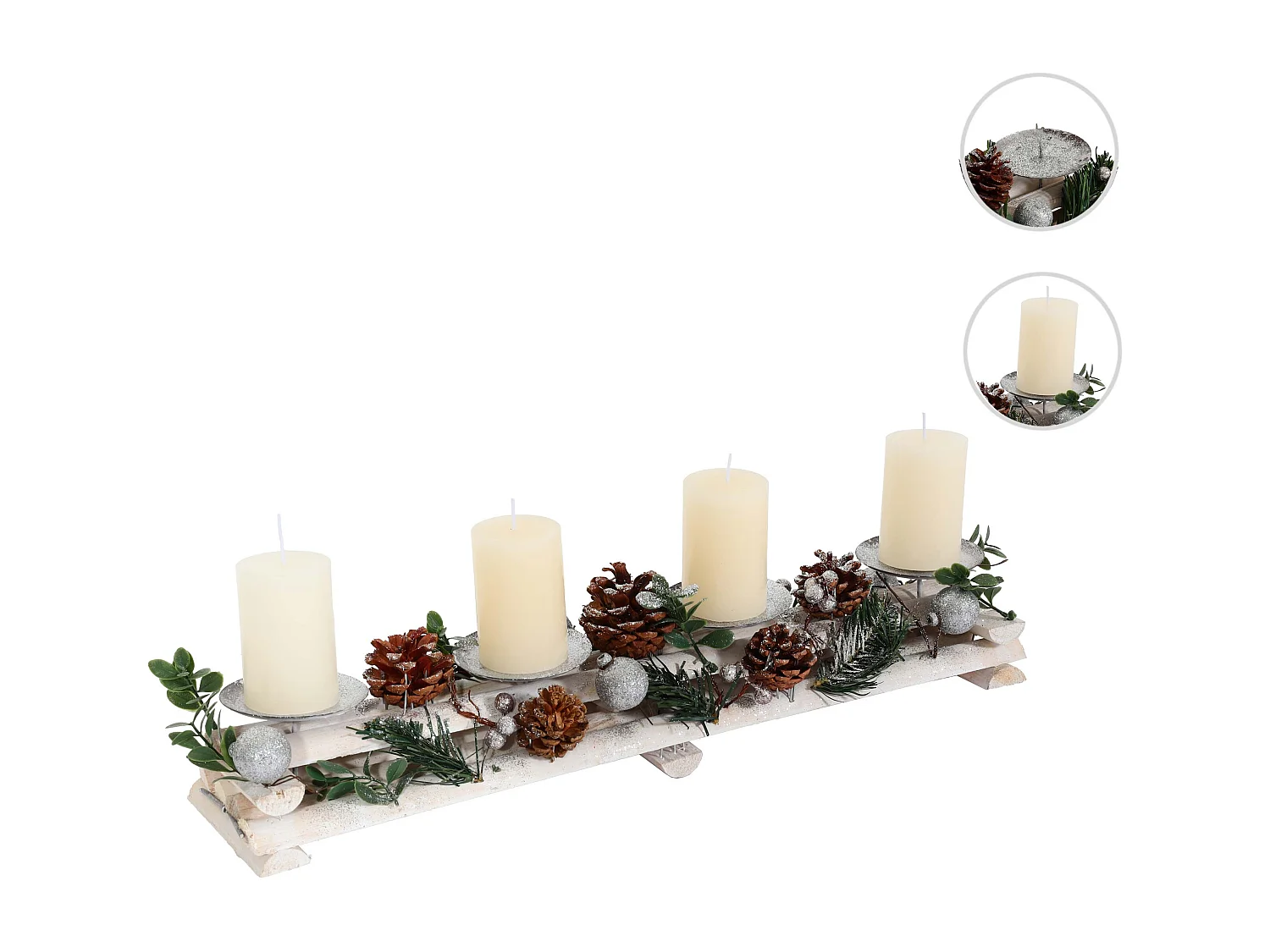 Composition florale de l'Avent MCW-M12 avec bougies,  avec bougies