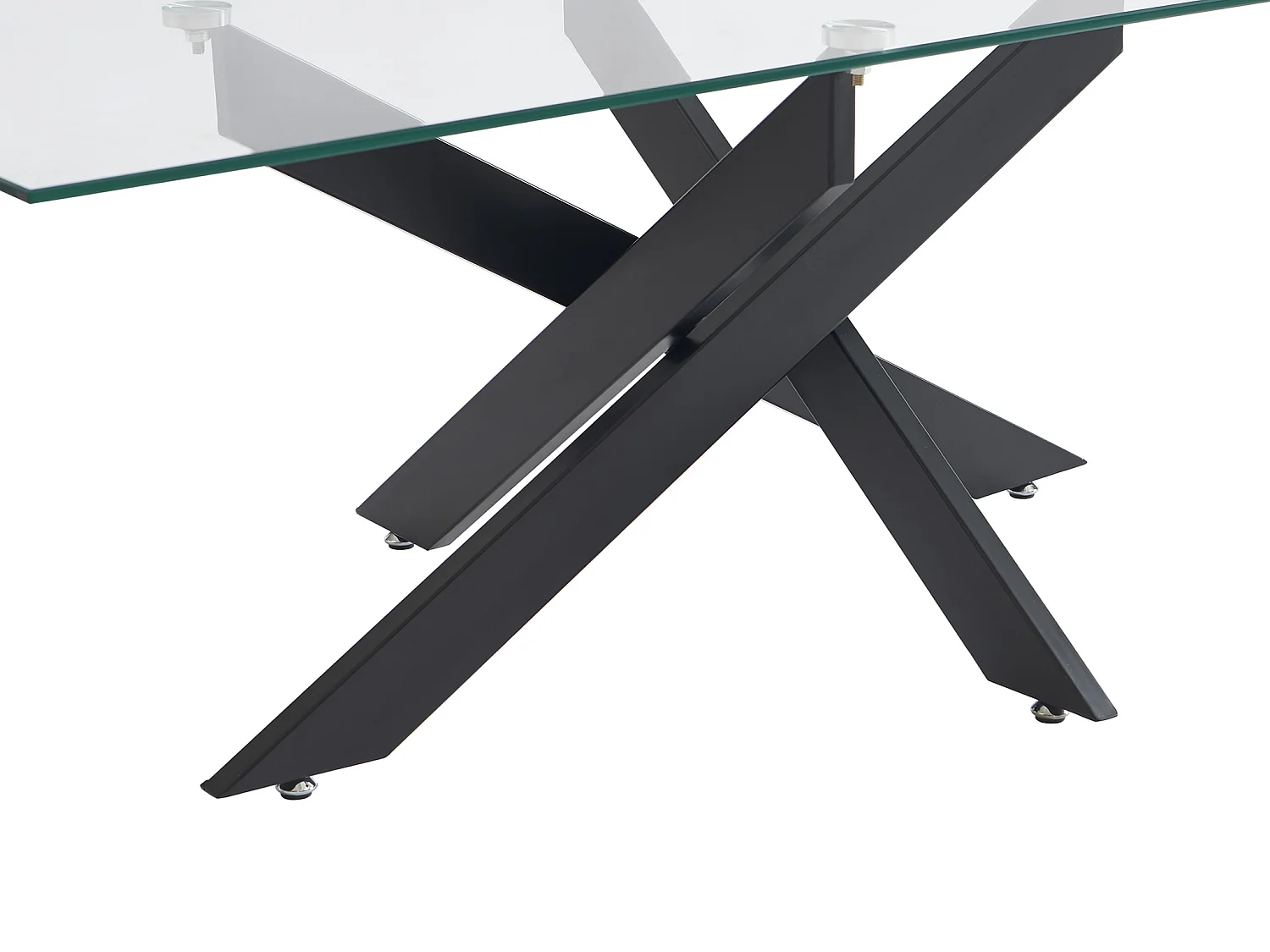 Tavolino in Vetro temperato e Metallo Nero Trasparente - COSIMA