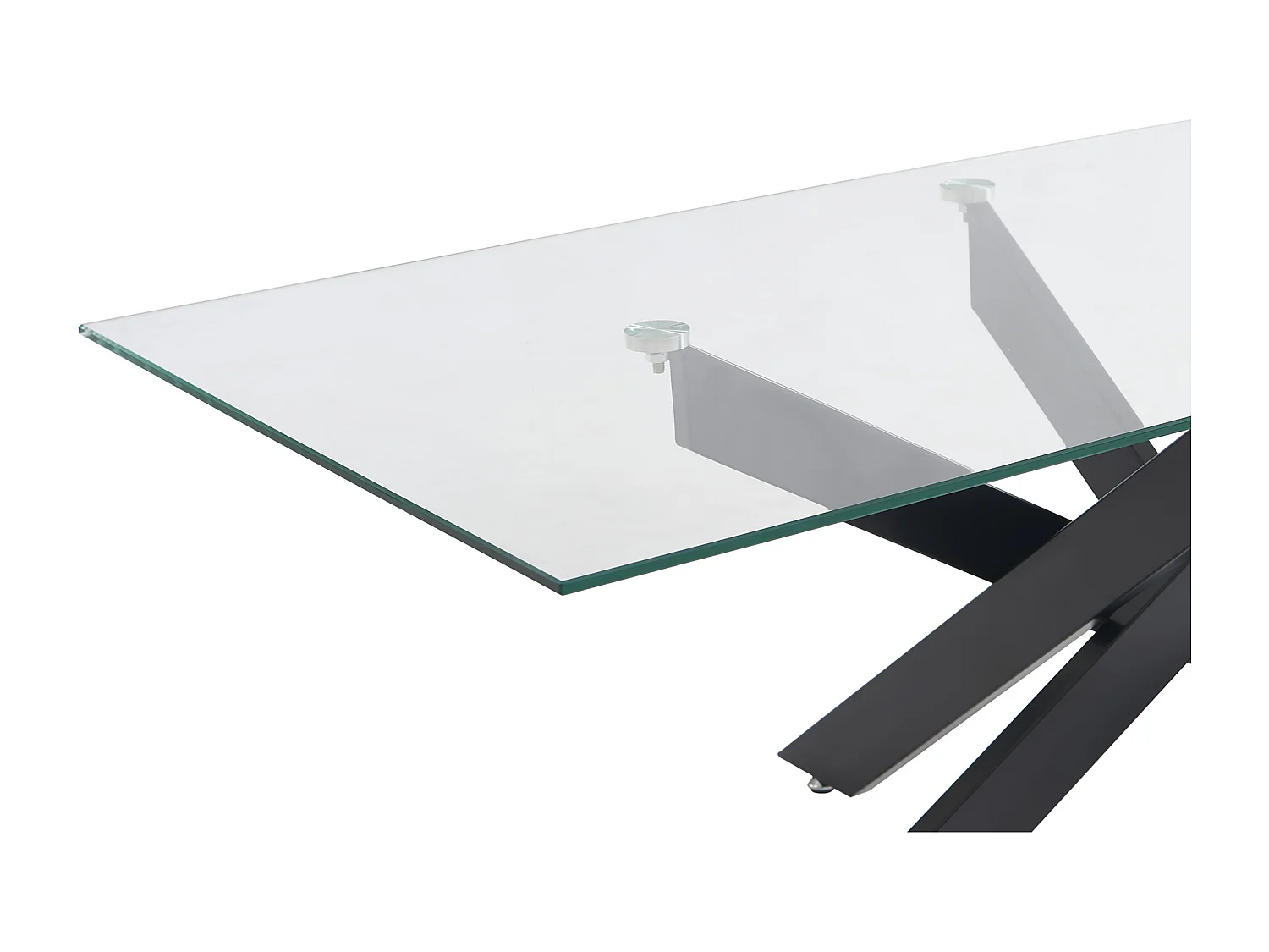 Table basse en verre trempé et métal noir - Transparent - COSIMA