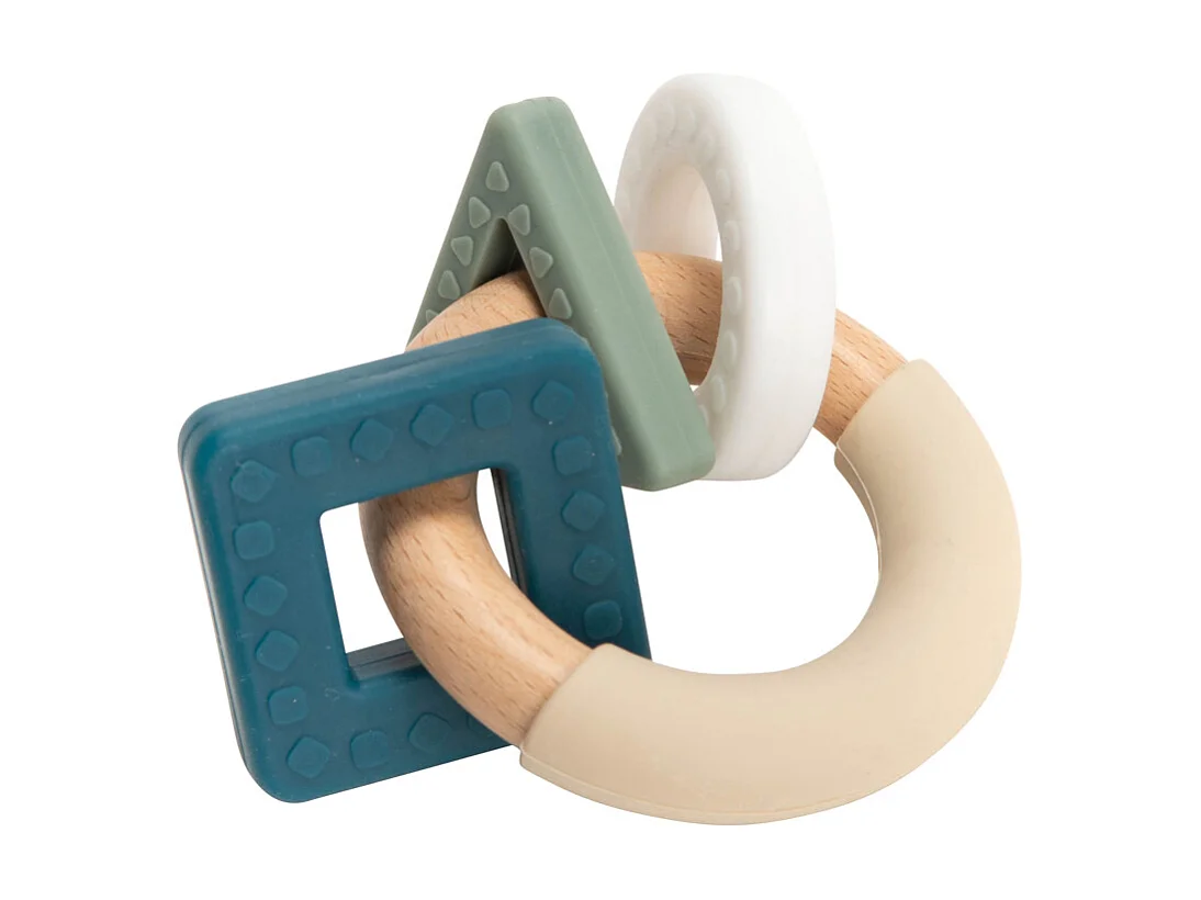 Anneau de dentition bleu et vert