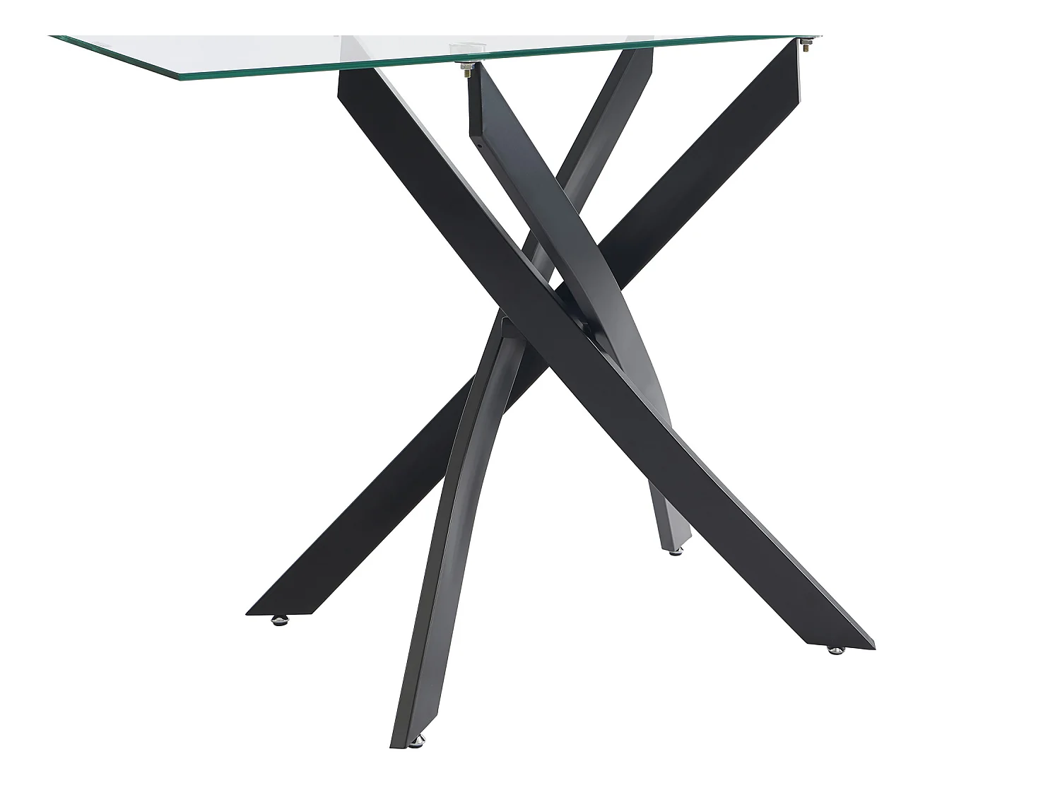 Consola de vidrio templado y metal negro - Transparente - COSIMA