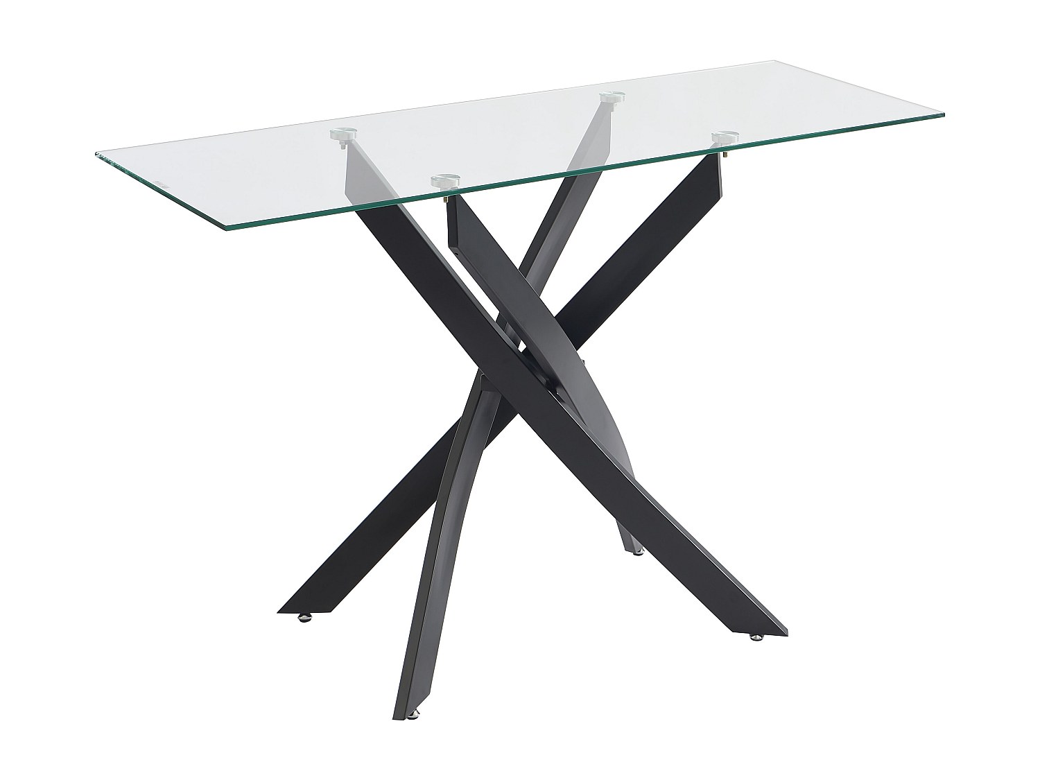 Wandkonsole - Sicherheitsglas & schwarzes Metall - Transparent - COSIMA günstig online kaufen