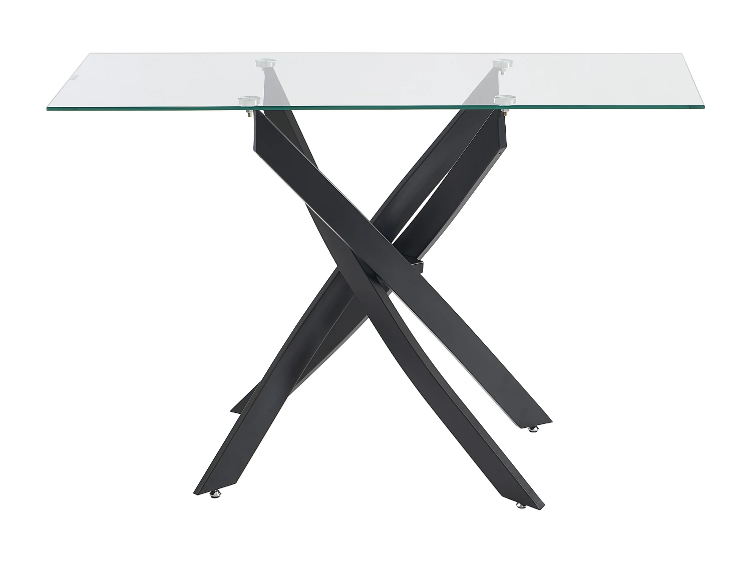 Wandkonsole - Sicherheitsglas & schwarzes Metall - Transparent - COSIMA