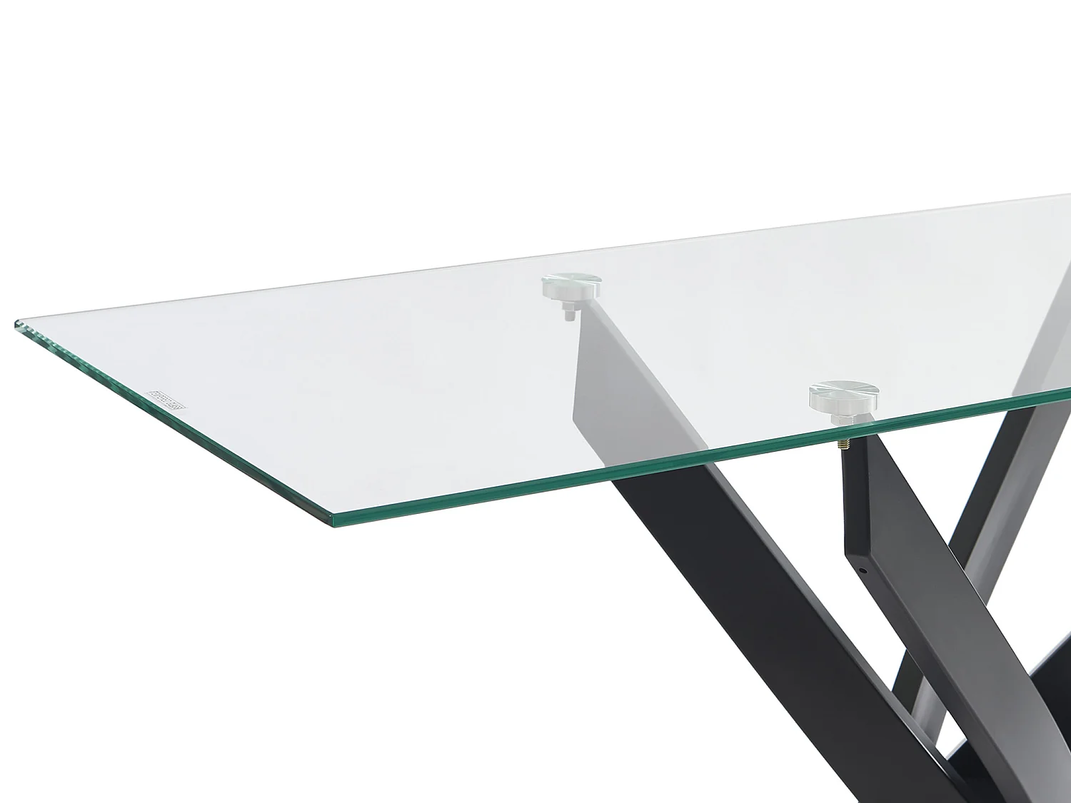 Wandkonsole - Sicherheitsglas & schwarzes Metall - Transparent - COSIMA