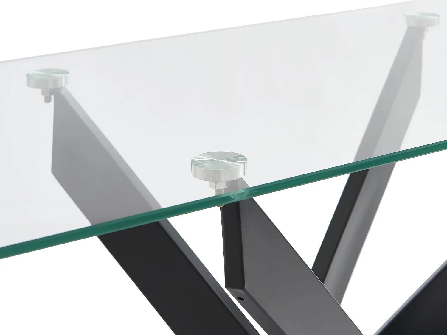 Wandkonsole - Sicherheitsglas & schwarzes Metall - Transparent - COSIMA
