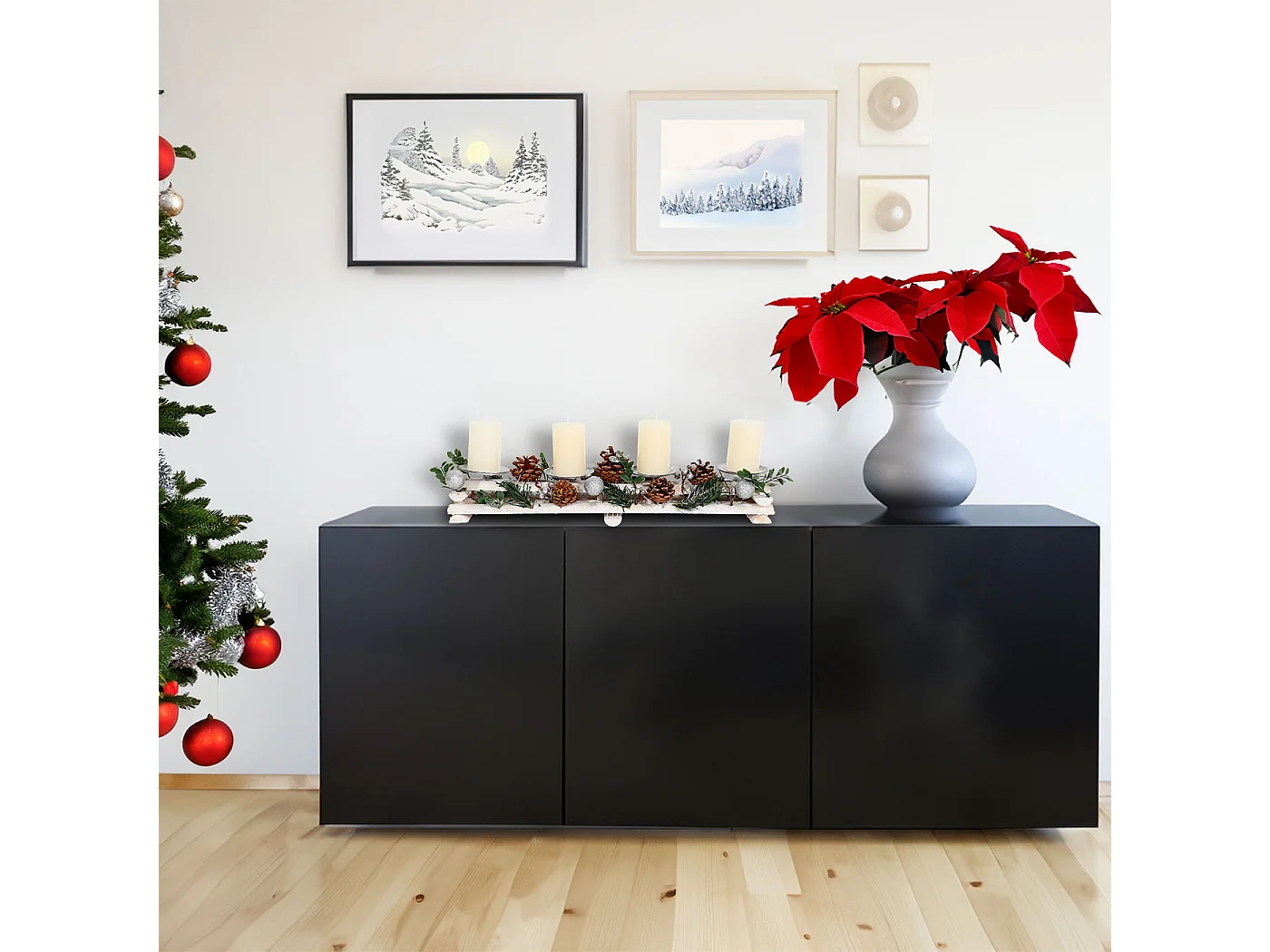 Adventsarrangement MCW-M12 met kaarsen,  zonder kaarsen