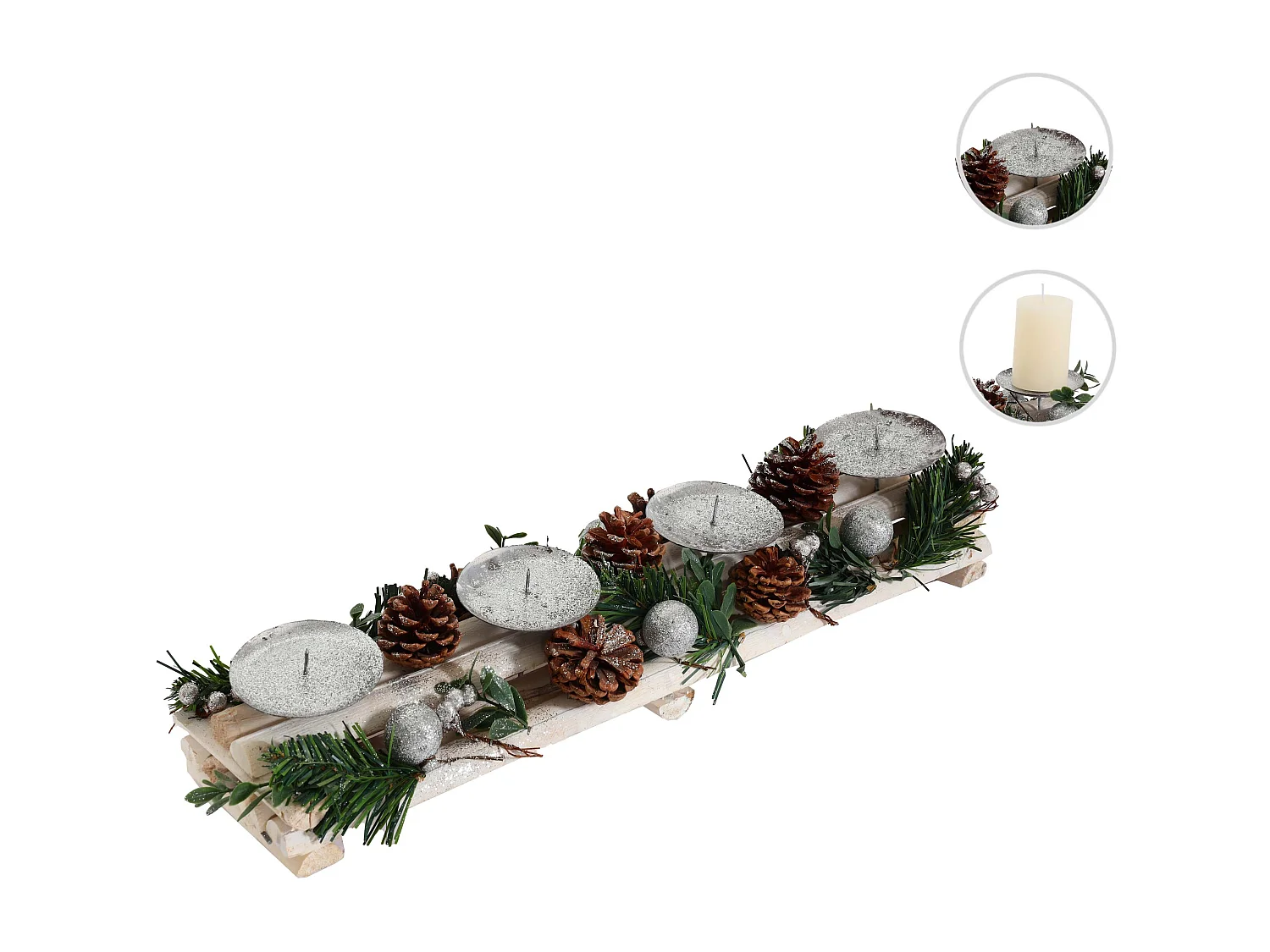 Adventsarrangement MCW-M12 met kaarsen,  zonder kaarsen