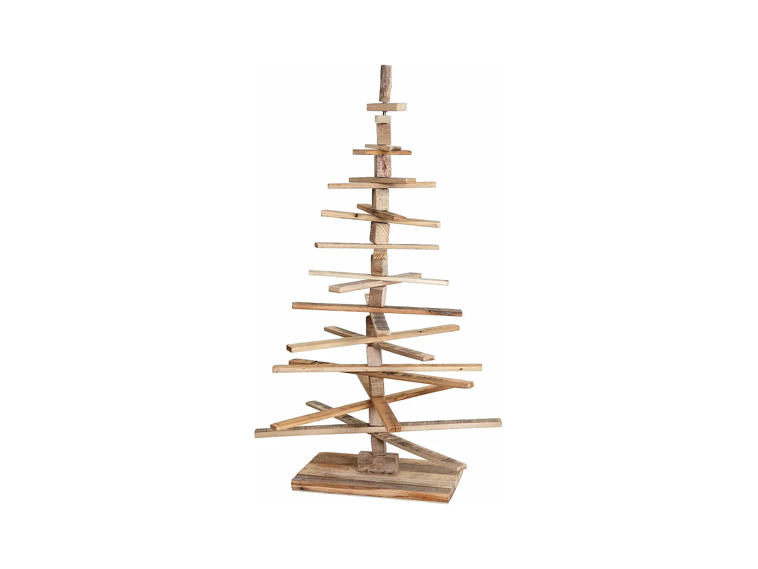 Sapin de Noël décoratif MCW-H77, Sapin de Noel décoratif MCW-H77, arbre de Noel 3D, aspect shabby, bois de sapin réglable 130x82x82cm