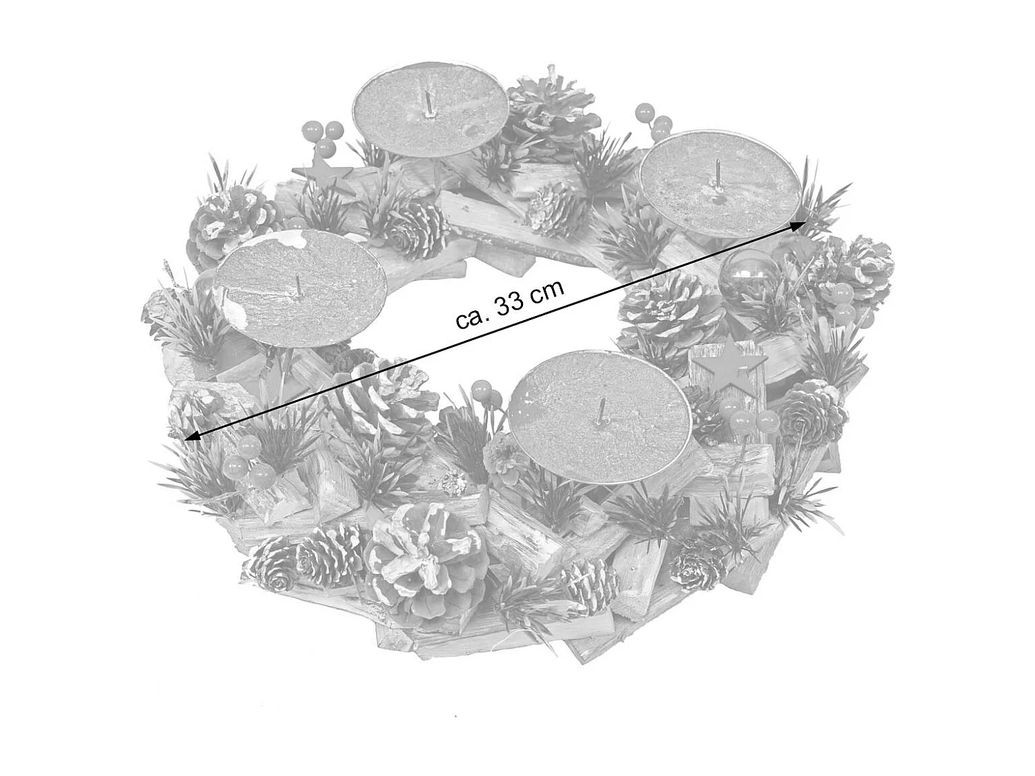 Wieniec adwentowy drewniany MCW-H50 bez świec,  bez świec