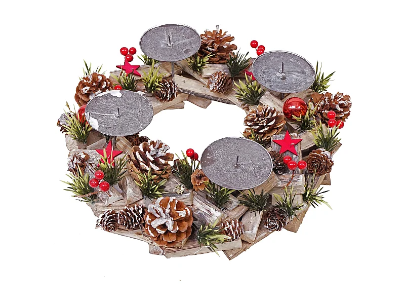 Couronne de l'Avent MCW-H50 Bois sans bougies,  sans bougies
