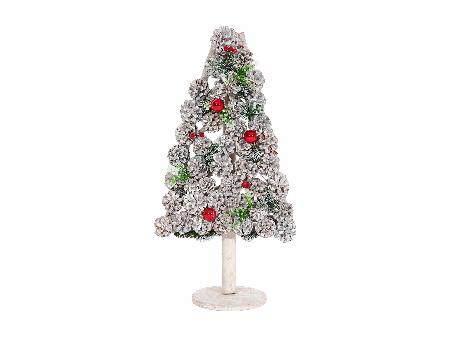 Albero di natale decorativo MCW-M17 con pigne legno 60x32x17cm