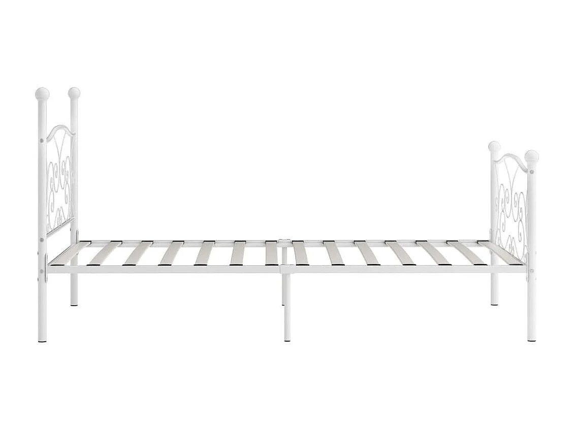 Lit et sommier à lattes Blanc Métal 90x200