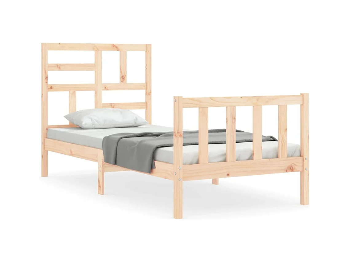 Lit avec tête de lit petit simple bois massif