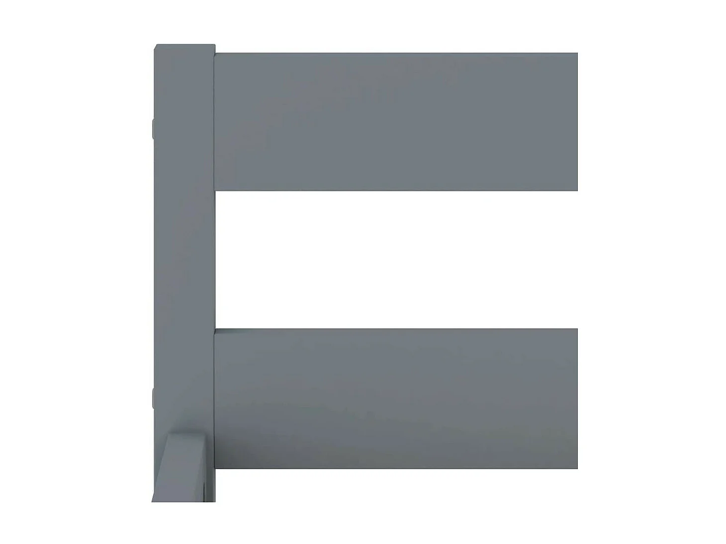 Lit Gris Bois de pin massif 90x200