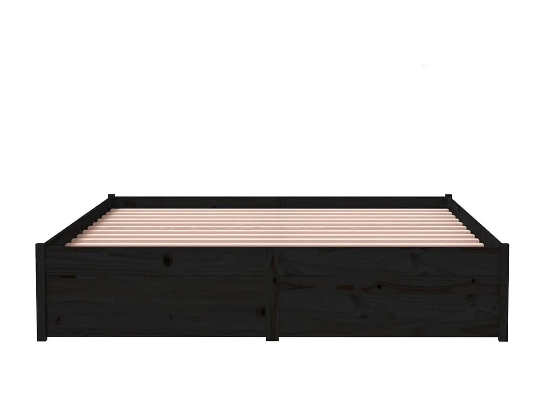 Lit Noir Bois massif 140x190 4