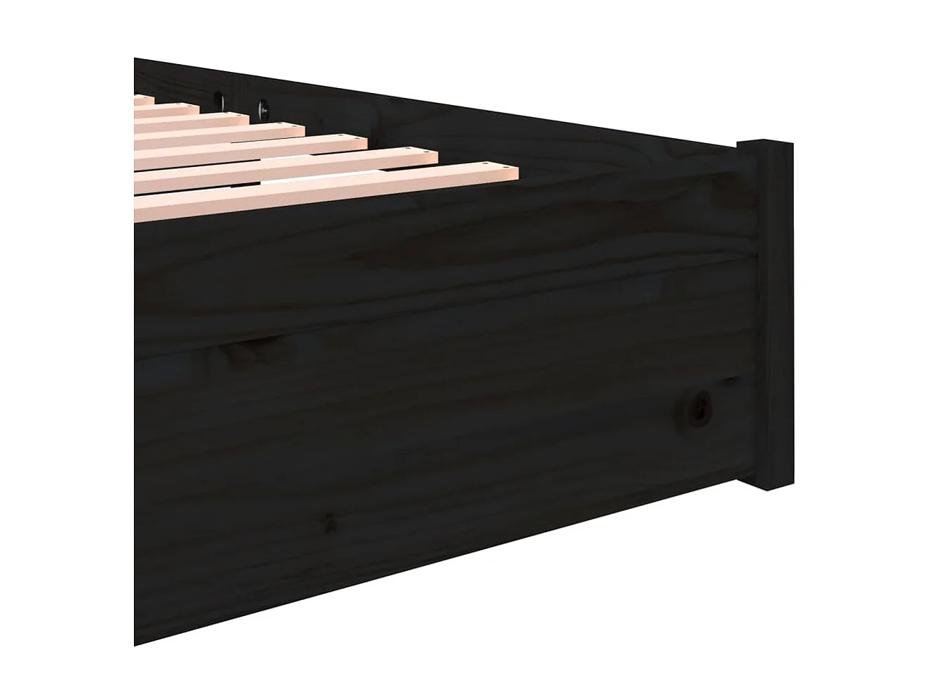 Lit Noir Bois massif 140x190 4