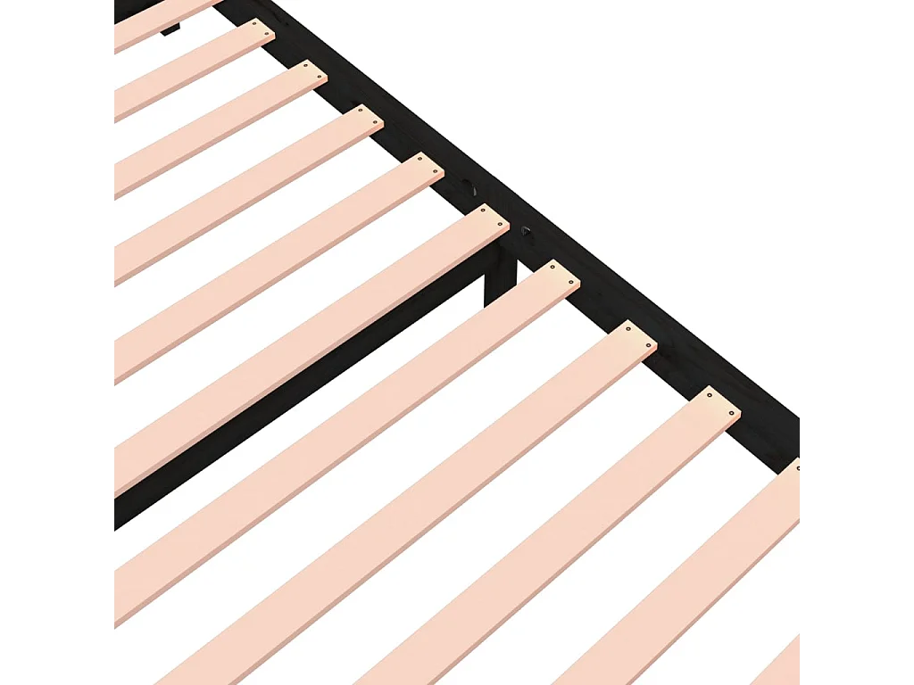 Lit Noir Bois massif 140x190 4