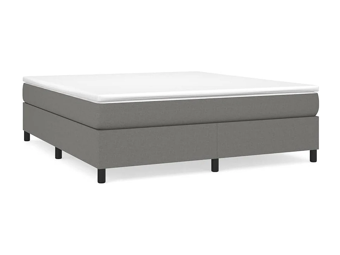Lit à sommier tapissier avec matelas Gris foncé 160x200 Tissu 8