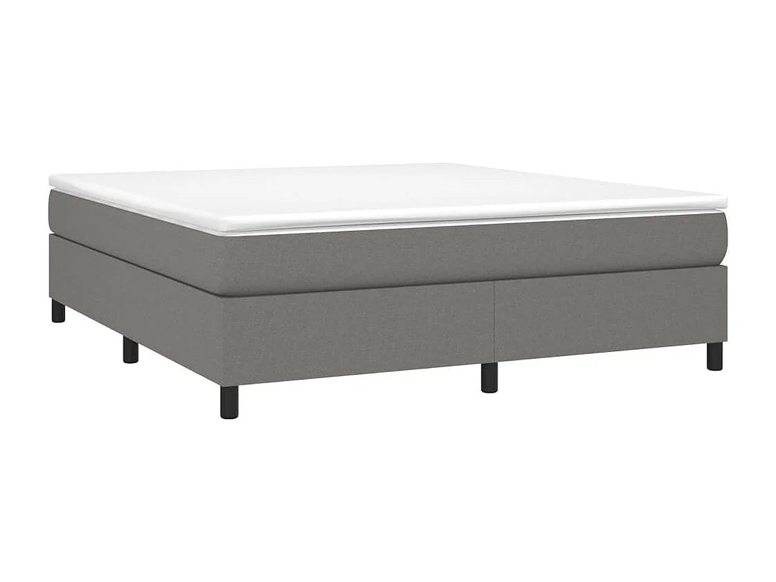 Lit à sommier tapissier avec matelas Gris foncé 160x200 Tissu 8