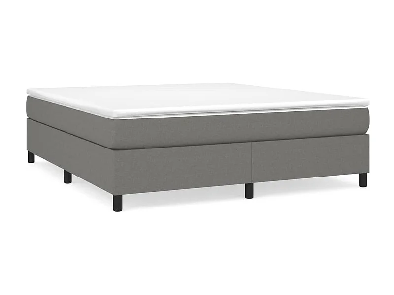 Lit à sommier tapissier avec matelas Gris foncé 160x200 Tissu 8