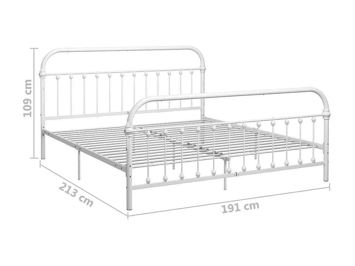 Lit Blanc Métal 180x200 4