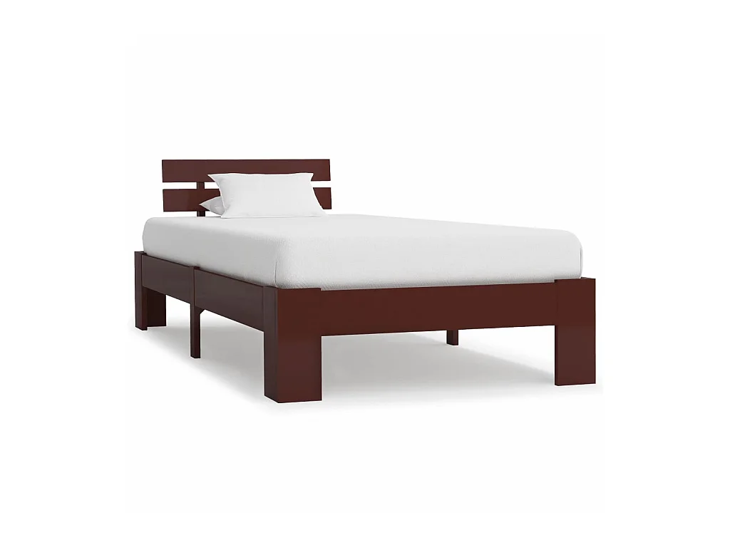 Lit Marron foncé Bois de pin massif 100x200 2