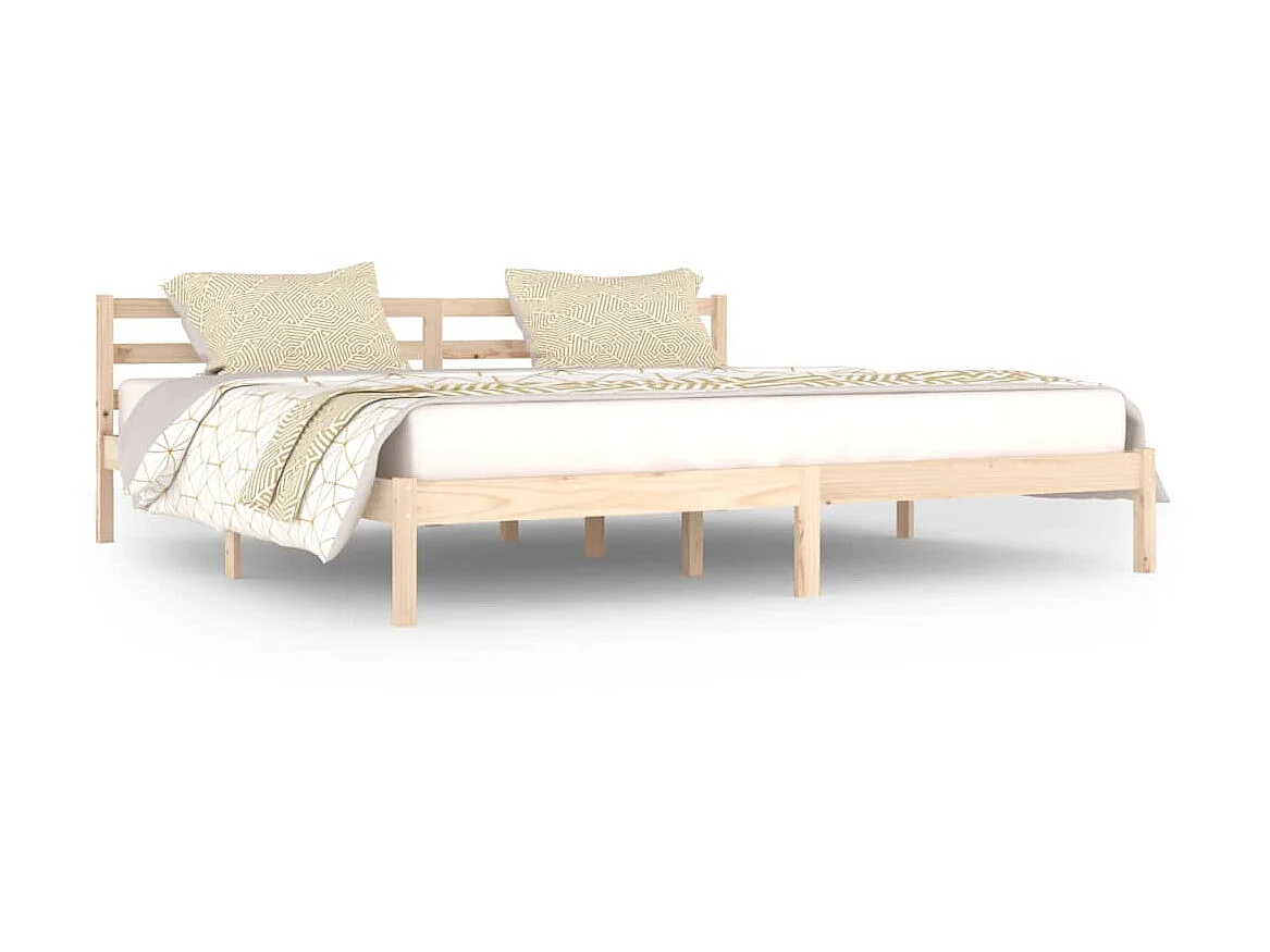 Lit Bois de pin massif 200x200 6