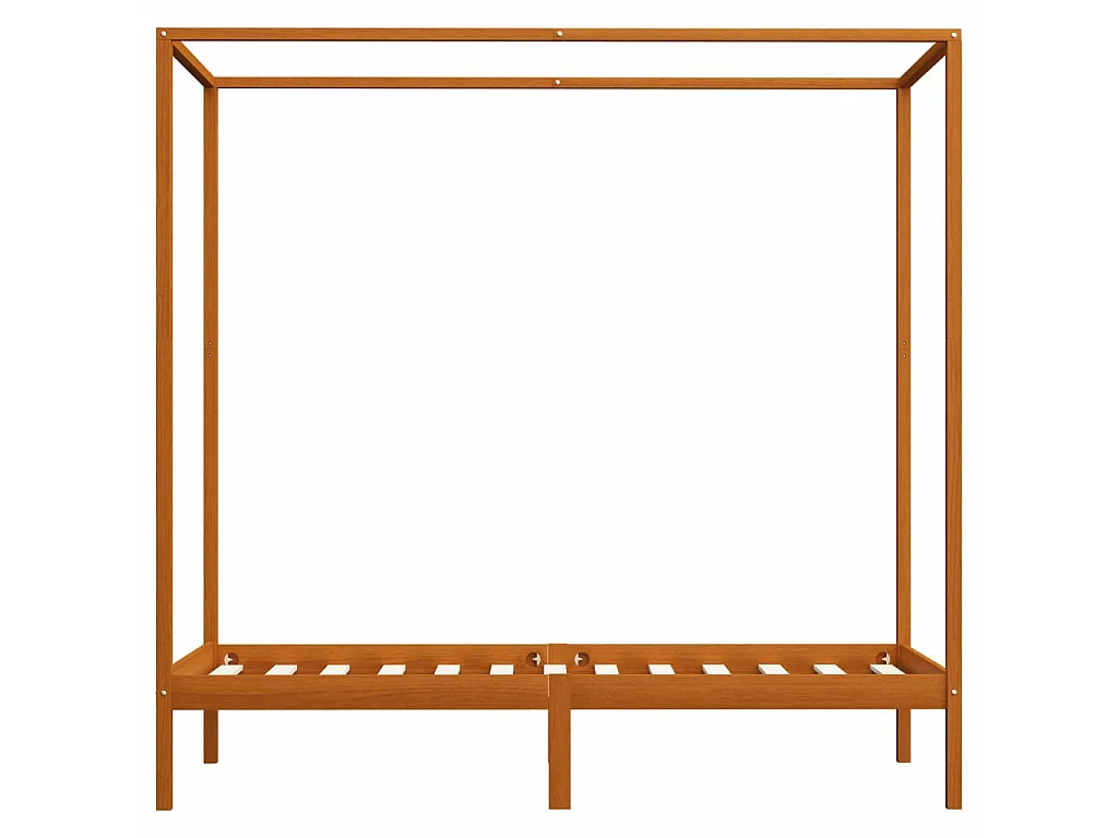 Lit à baldaquin Marron miel Pin massif 100x200