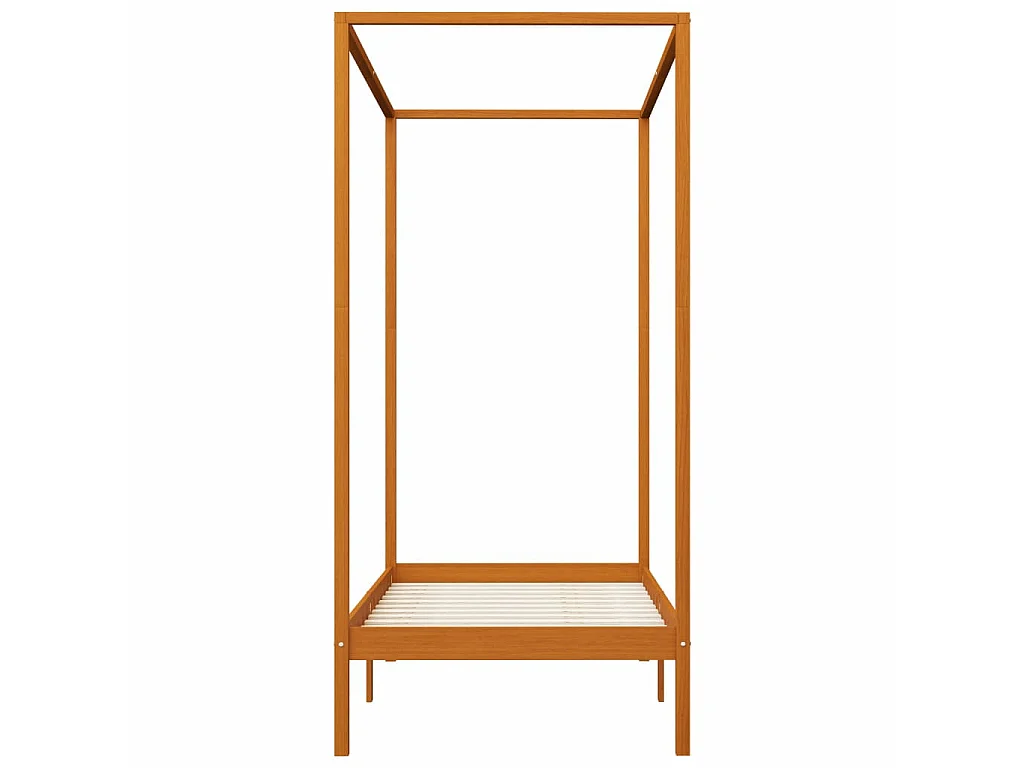 Lit à baldaquin Marron miel Pin massif 100x200