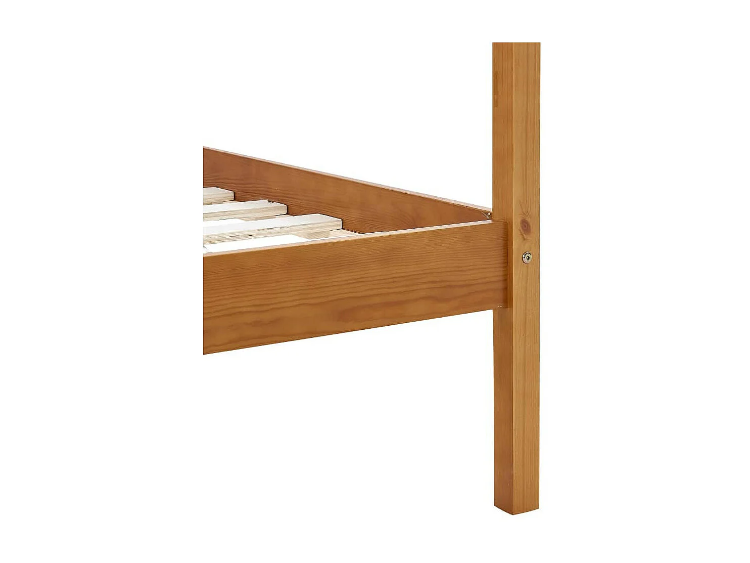 Lit à baldaquin Marron miel Pin massif 100x200