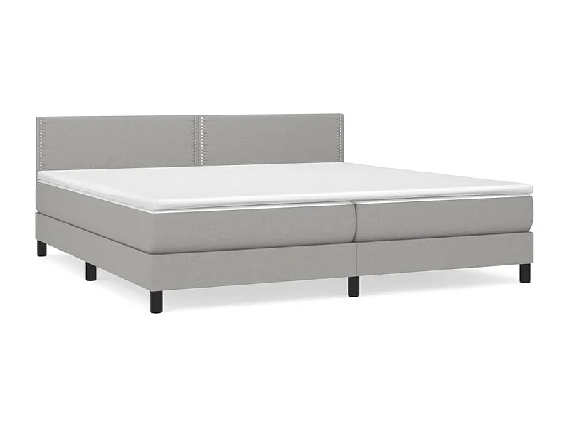 Lit à sommier tapissier avec matelas Gris clair 200x200 Tissu 3