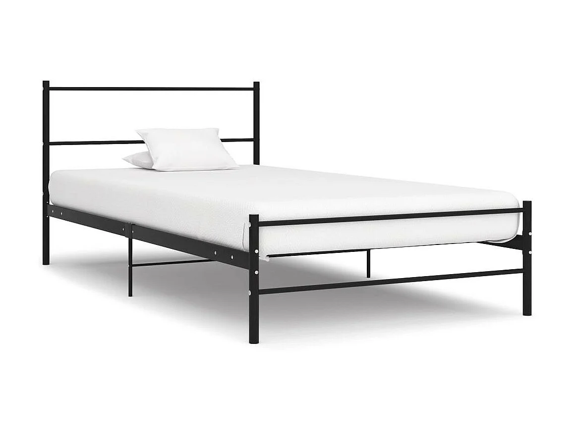 Lit Noir Métal 100x200 8