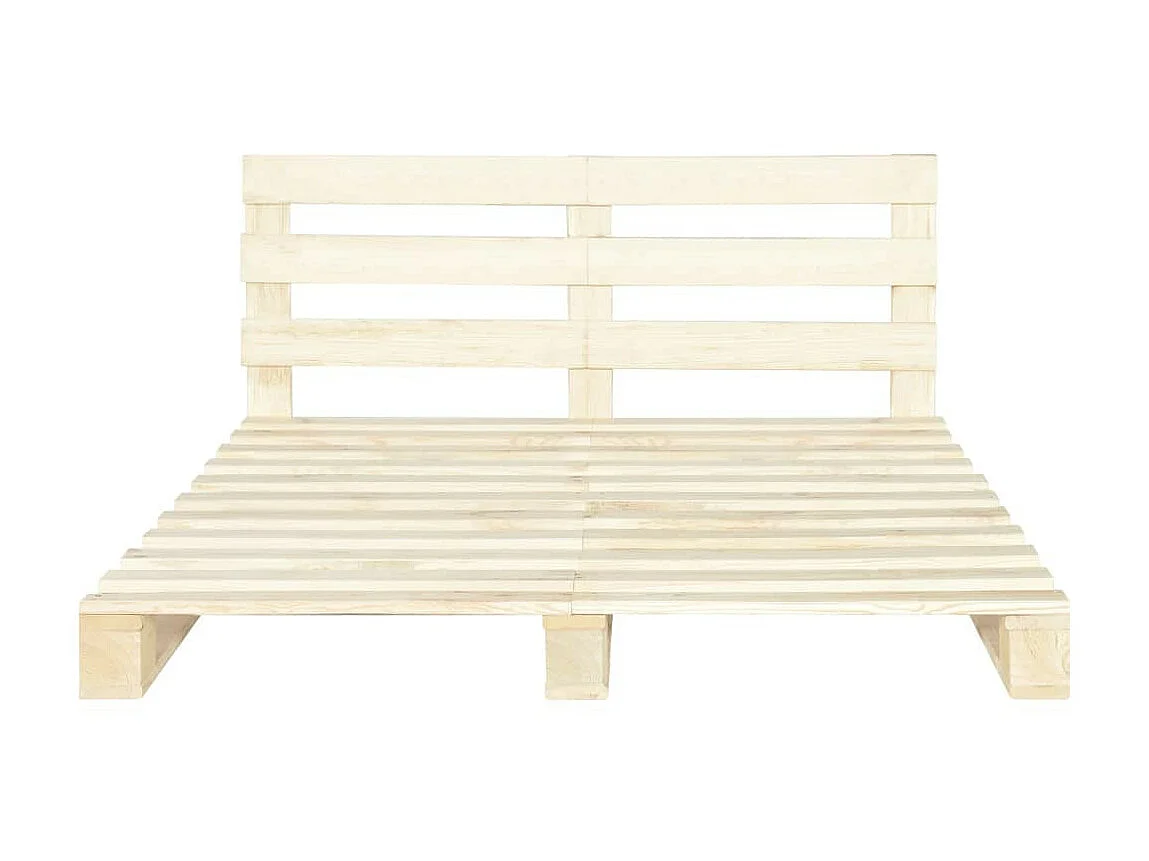 Lit de palette Bois de pin massif 160x200 2